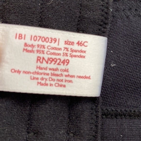 Serenada Full Coverage Wireless T shirt bra- Womens black Size 46C- plus size - Picture 7 of 7